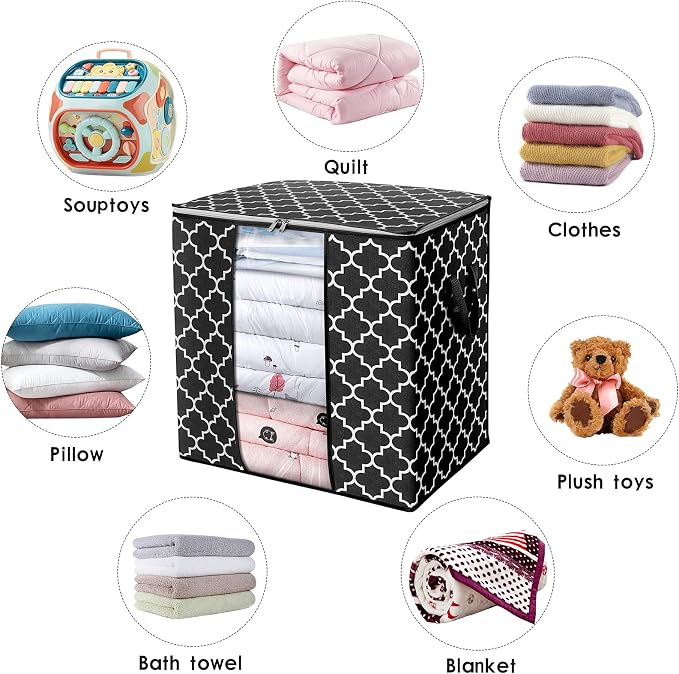WISELIFE Storage Bags 4 Pack/100L Large Blanket Clothes Organization and - Image 4