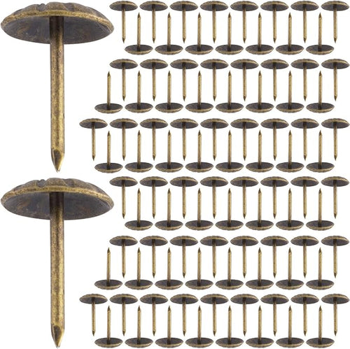 100pcs Metal Thumb Tacks for Wall, Bronze Push Pins, 0.4" x 0.6" | Heavy Duty by Unknown