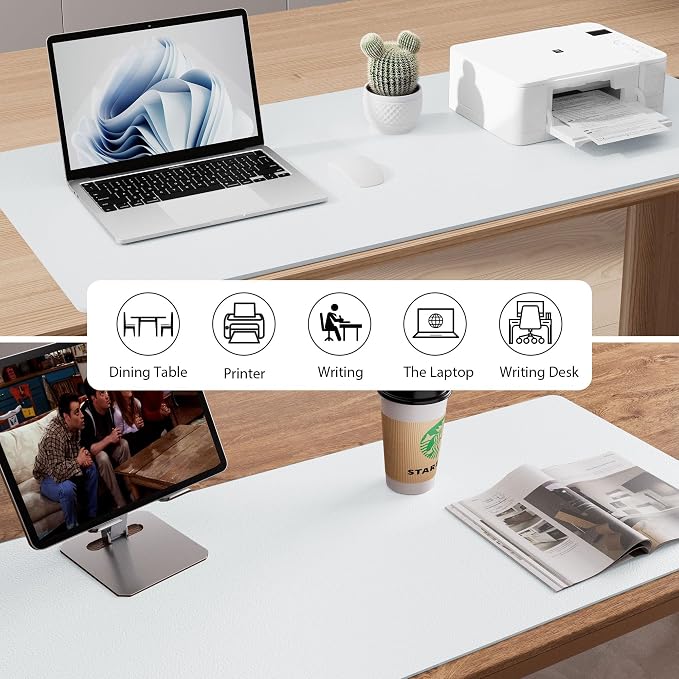 Aothia Leather Desk Pad Protector, Mouse Pad, Office Desk Mat, Non-Slip PU - Image 6
