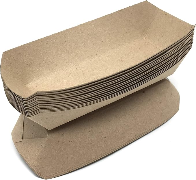 Mr Miracle 7 Inch Paper Hot Dog Tray in Kraft Paper. Pack of 25. Disposable - Image 6