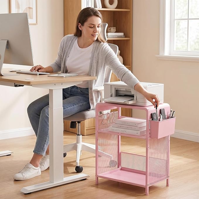 ECOLOVI 3 Tier Printer Stand for Under Desk, Height Adjustable Shelf Small - Image 5