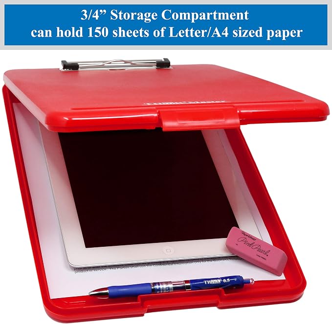 Think2Master Red Plastic Storage Clipboard. | 25% Heavier & 25% Sturdier| Heavy - Image 3