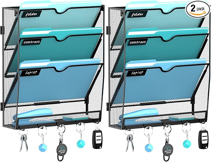 2 Pack 4 Tier Wall File Organizer by JMHUD