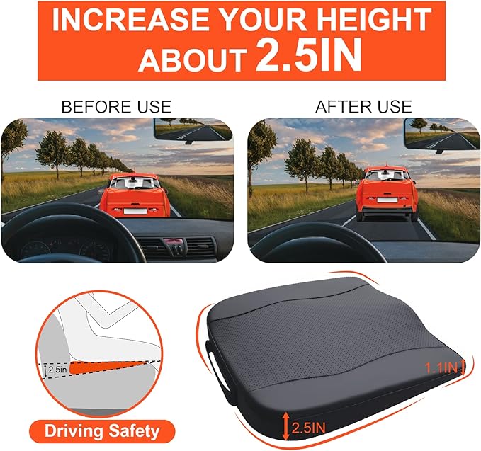Lofty Aim Car Seat Cushion, Comfort Memory Foam Car Cushions - Image 3