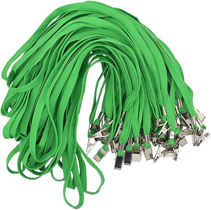 Bird Fiy 50 Pcs Cotton Lanyards Bulldog Clip 32-inch Flat Braid Neck Lanyard by BirdFiy