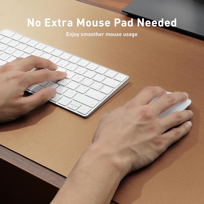 Aothia Faux Leather Desk Mat, Waterproof Desk Pad | One large surface - Image 4