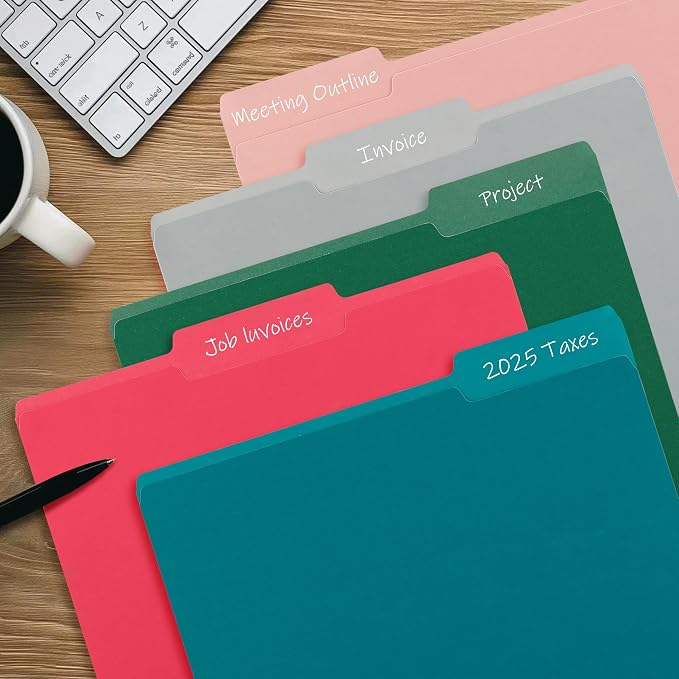 Color File Folders, 1/3-Cut Tabs, 18 Pack File Folder Letter Size, 8.5x11 Inch - Image 7