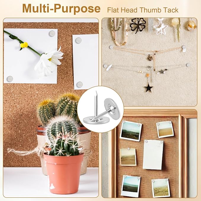 120pcs Metal Thumb Tacks, Heavy Duty Round Head Push Pins, Upholstery Tacks - Image 5