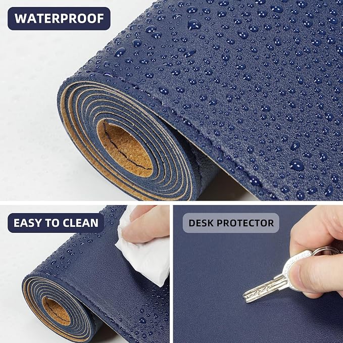 AFIING Desk Mat, 35.4" x 17", Cork Desk pad Protector | Dual-Sided Cork & PU - Image 4