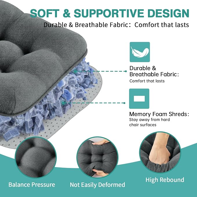BETU Chair Cushions for Dining Chairs Set of 2, 3.5" Thick Kitchen Table Chair - Image 6