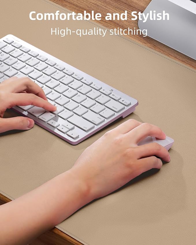 Leather Desk Protector, Large Mouse Pad & Waterproof PU Leather Blotter Mat - Image 3