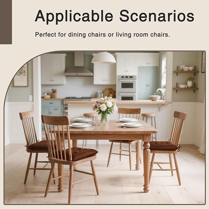 OVOV 2 Pack Chair Cushions for Dining Chairs Soft Seat Cushions for Kitchen - Image 5