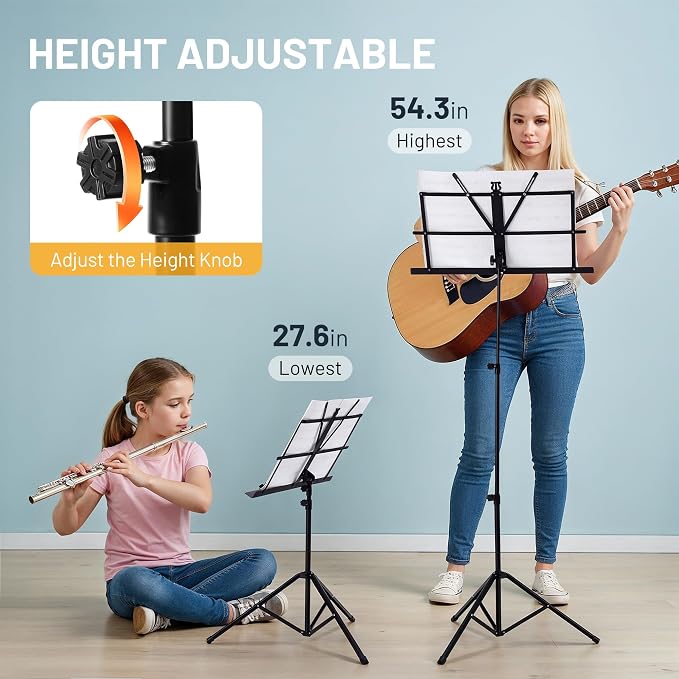 CAHAYA Portable Sheet Music Stand: Dual Use Desktop Book Holder Folding - Image 4