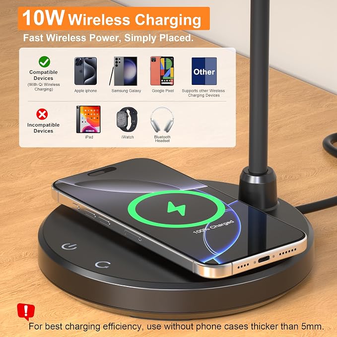 Desk Lamp with Wireless Charger, LED Desk Lamps - Image 3