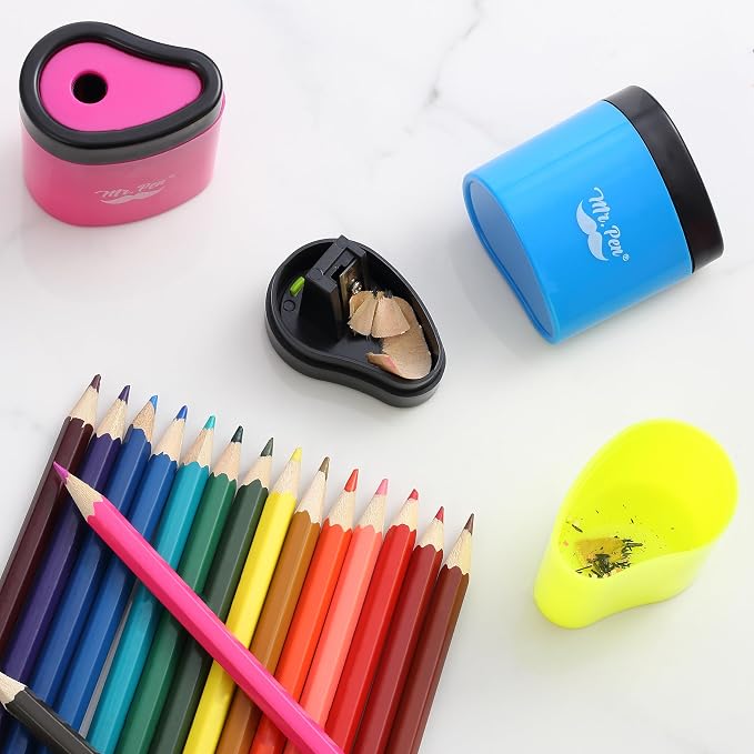 Mr. Pen- Manual Pencil Sharpeners, 3 Pack, Colorful | Portable Handheld Pencil - Image 7