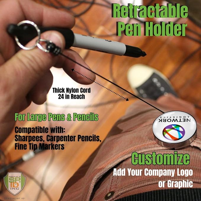 Specialist ID 5 Pack Custom Logo Retractable Pen Reel - Image 2