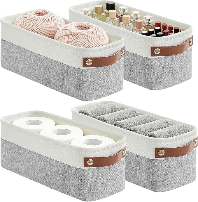 Bagnizer Small Fabric Storage Baskets, Decorative Basket by Bagnizer