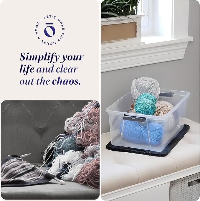 HOMZ 8-Pack Snaplock, Small Clear Plastic Storage Organizer Bins - Image 6