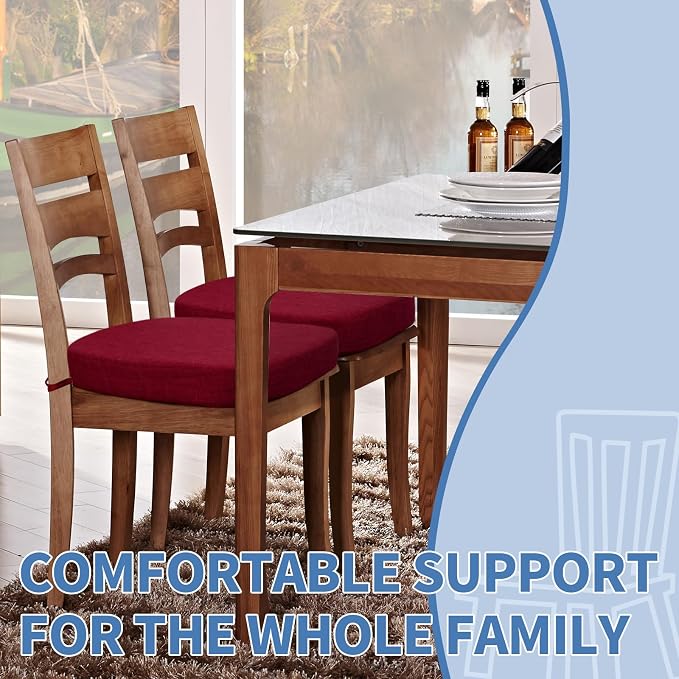BUYUE Thickened 2.5" Dining Chair Cushions Set of 6, U-Shape High Density Foam - Image 2