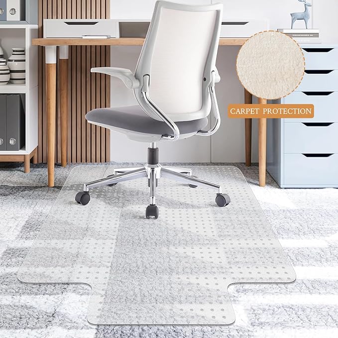 KMAT Office Chair Mat for Carpet, Computer Desk Mat, Heavy Duty Floor - Image 5
