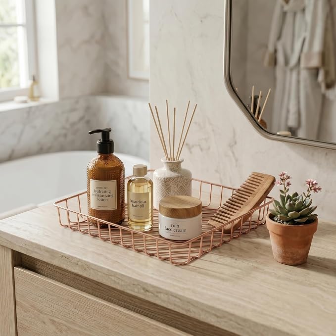 Elegant Gold Wire Desk Tray Organizer - Image 6