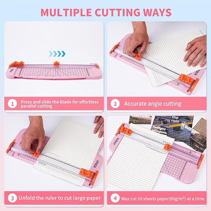 A4 Pink Paper Cutter Slider 12 Inch Titanium Straight Paper Trimmer, Paper - Image 5