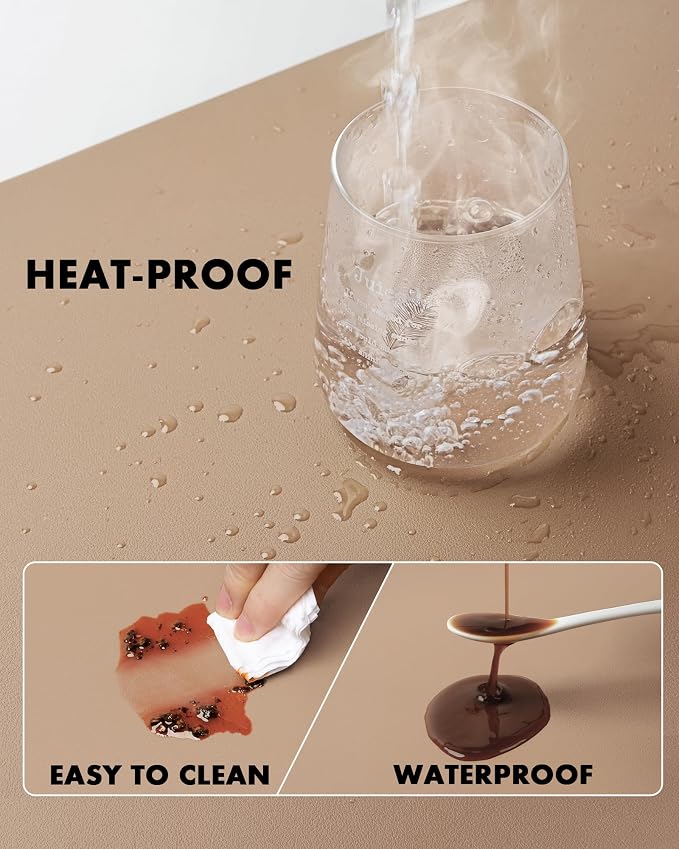 YSAGi Double-Sided Desk Pad, Leather Desk Mat, Eco Cork Desk Pad Protector - Image 5
