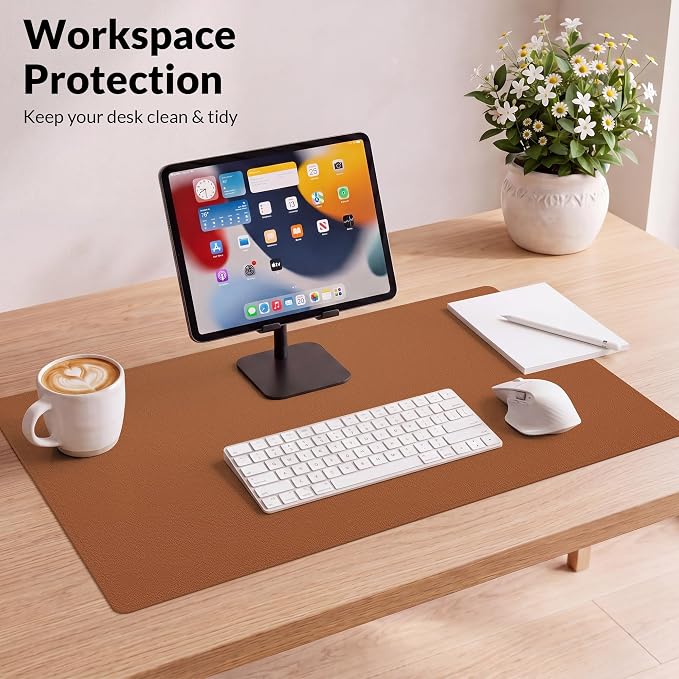 AFIING Leather Desk Mat, 23.6" x 13.8", Desk Pad Protector | Dual-Sided & PU - Image 3