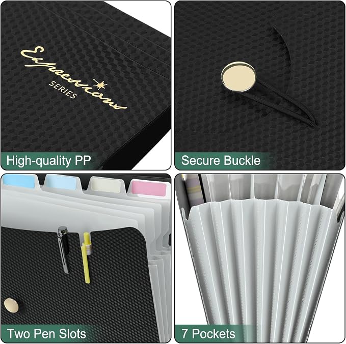 Sooez 7 Pocket Expanding File Folder, Premium Accordion Organizer - Image 4