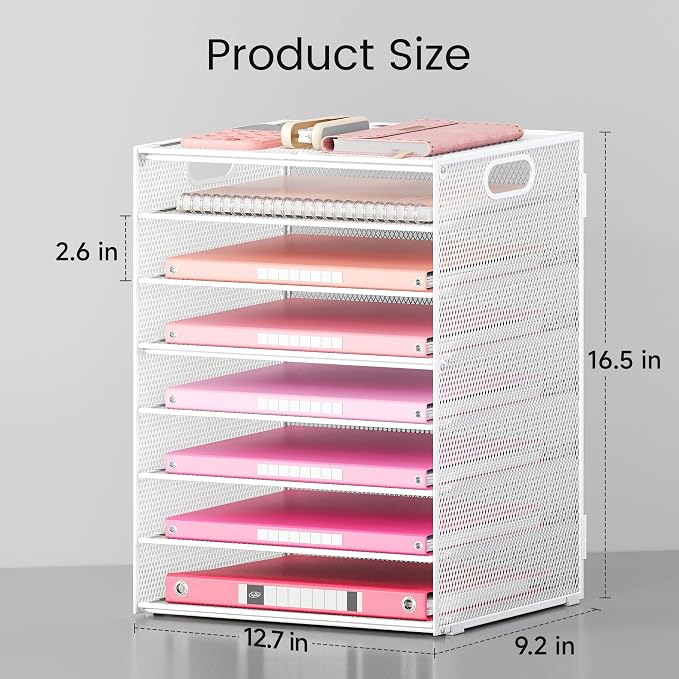 Lavatino 2 Pack 8-Tier Office Desk File Organizer, Letter Tray Paper Organizer - Image 2