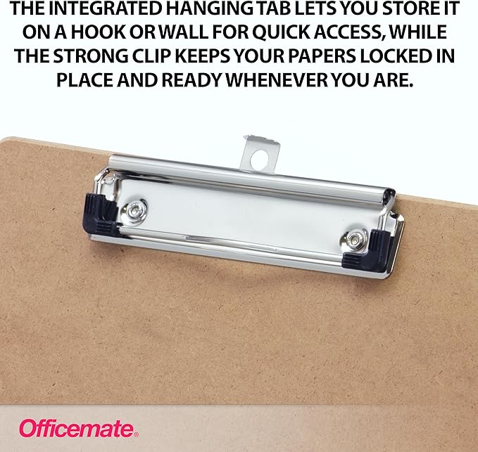 Officemate Recycled Wood Clipboards, Low Profile Clip, 12 Pack Clipboards - Image 3