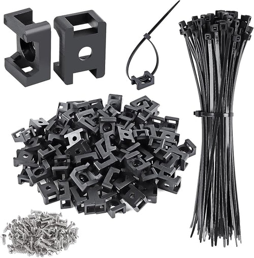 100 Pcs Cable Zip Tie Saddle Type Mounts Base by XHF