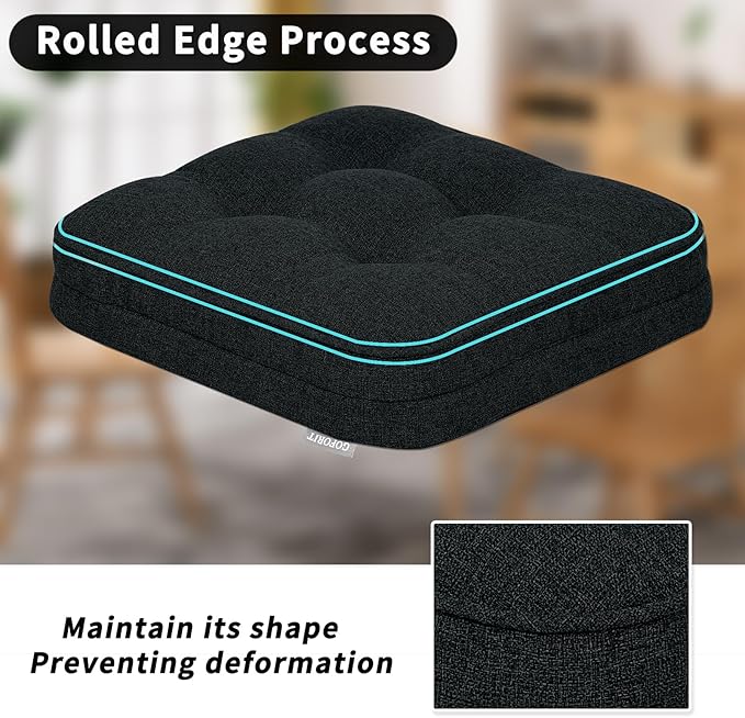 GOFORIT Chair Cushions Set of 2, Tufted Shredded Memory Foam Chair Pads - Image 5