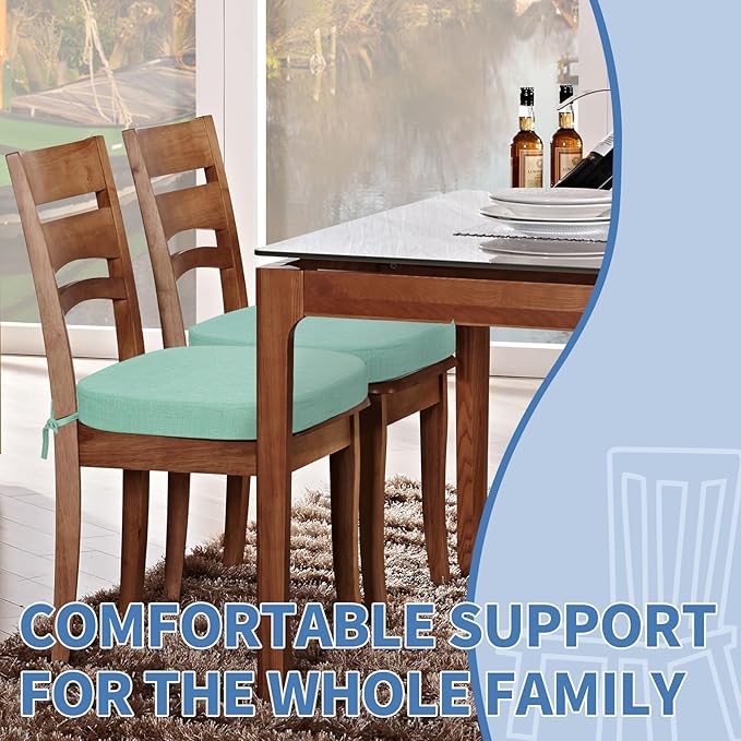 BUYUE Thickened 2.5" Friendly Woven Fabric Dining Chair Cushion, U-Shape High - Image 2