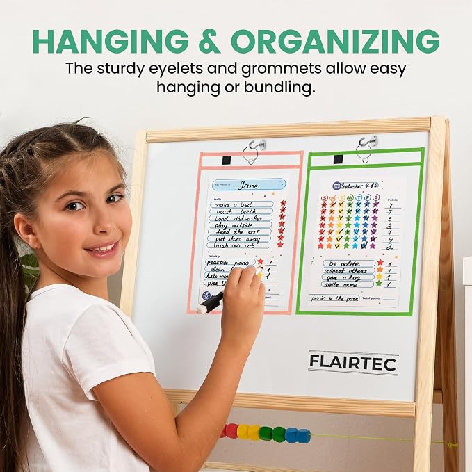 7-Pack Dry Erase Pockets – 10x14 Heavy Duty Sleeves - Image 5