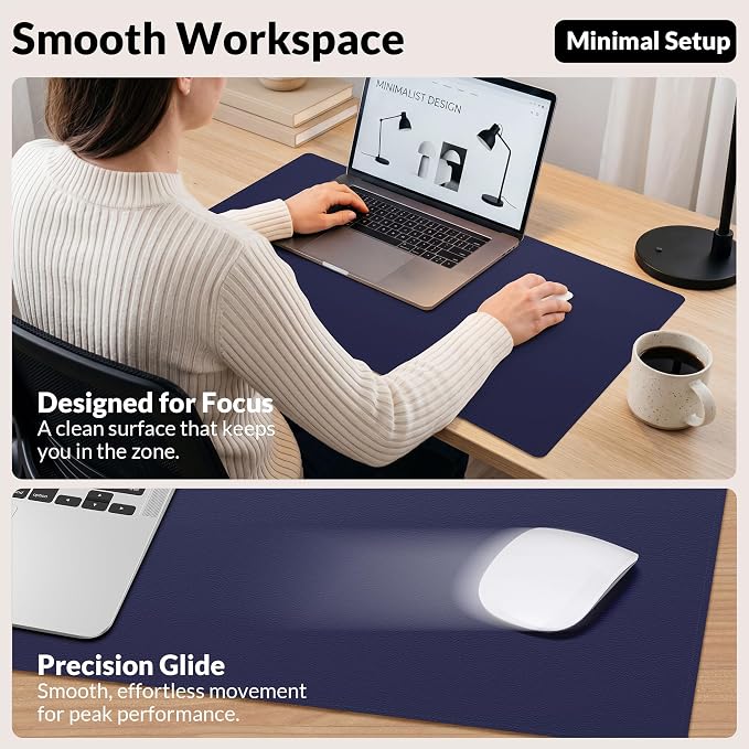 AFIING Desk Mat, 31.5" x 17", Cork Desk Pad Protector | Dual-Sided Cork & PU - Image 4