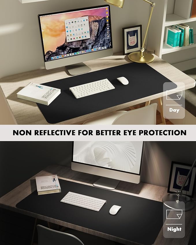 YSAGi Double-Sided Desk Pad, 31.5"x15.7"Leather Desk Mat, Eco Cork Desk Pad - Image 8