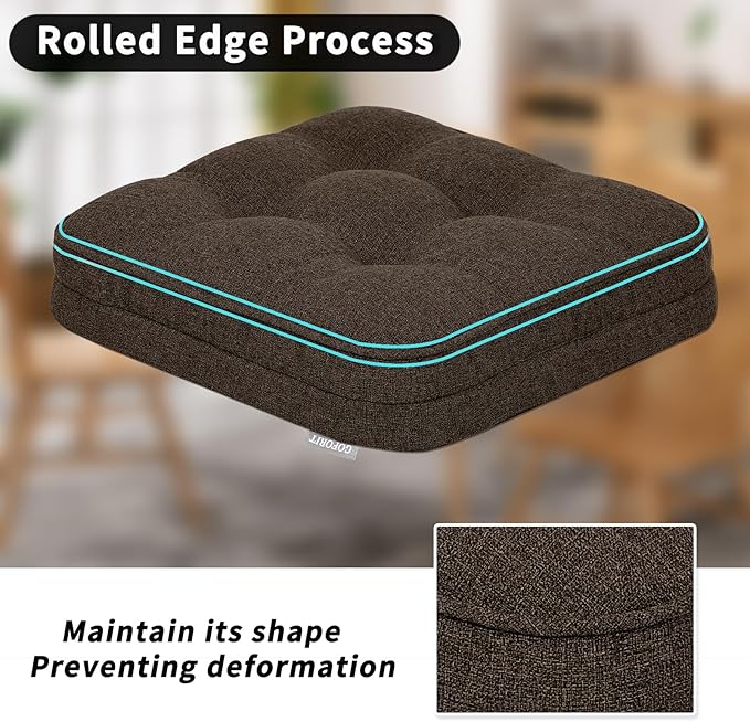 GOFORIT Chair Cushions Set of 4, Tufted Shredded Memory Foam Chair Pads - Image 5