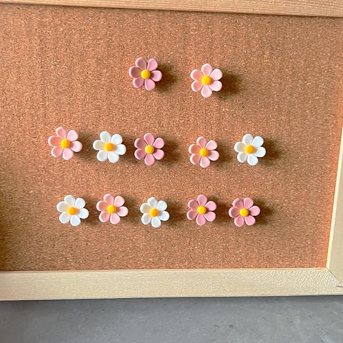 Cute Push Pins for Bulletin Board, Office Decor for Women Flower Thumb Tacks - Image 3