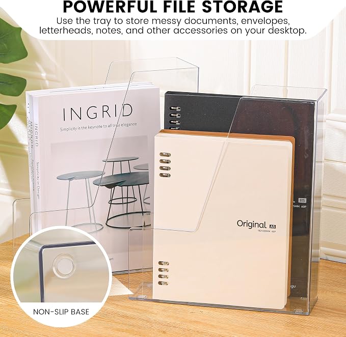 CiWiVOKi Vertical File Holder, PET Desk Organizer, 2 Pack - Image 5