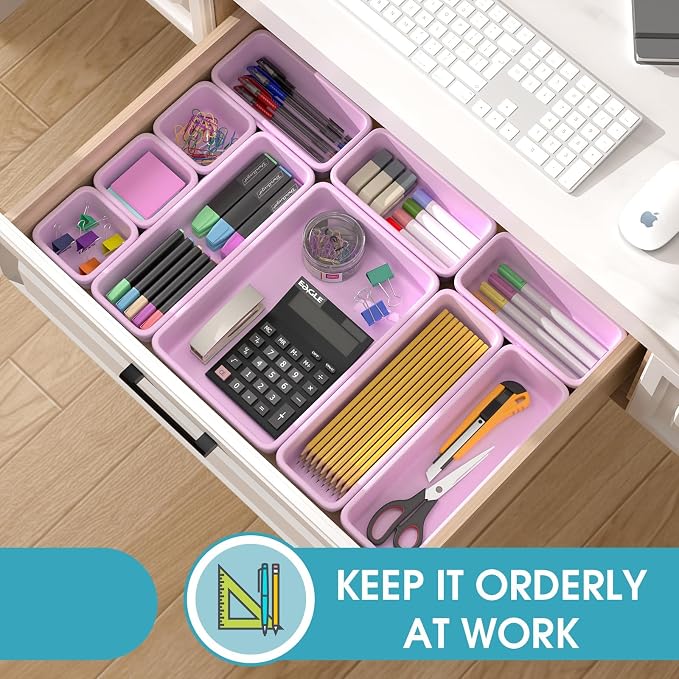 33 PCS Drawer Organizer Set, 4 Size Makeup Drawer Divider Organizer - Image 4