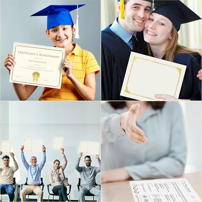 HAUTOCO 30 Packs Certificate Holders, Cream Color Diploma Folders Certificate - Image 5