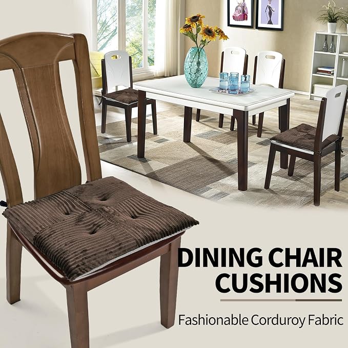 Office Stacking Chair Cushions 4 Pack, Corduroy High Density Foam Kitchen Seat - Image 3