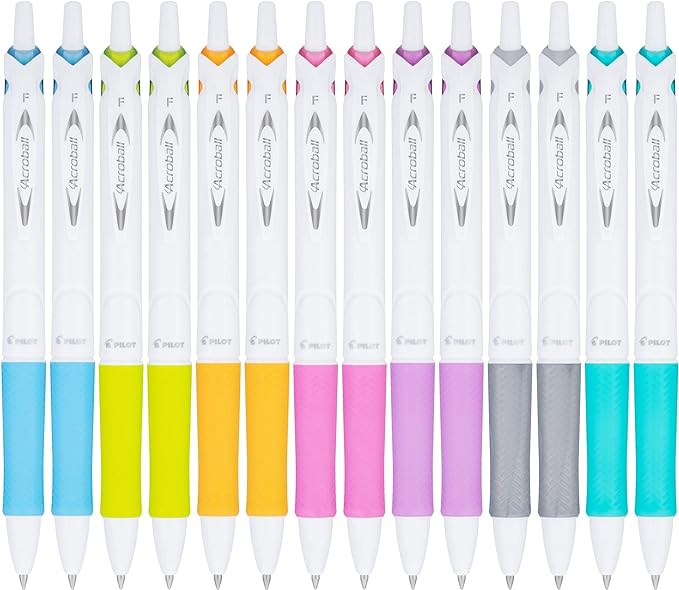 Pilot Acroball PureWhite Advanced Ink Refillable & Retractable Ball Point Pens by PilotCorporationofAmerica