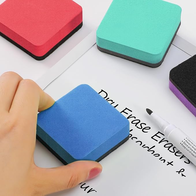MaxGear Dry Erase Erasers, 36 Pack Magnetic Whiteboard Erasers, 6 Colors | Mini - Image 2