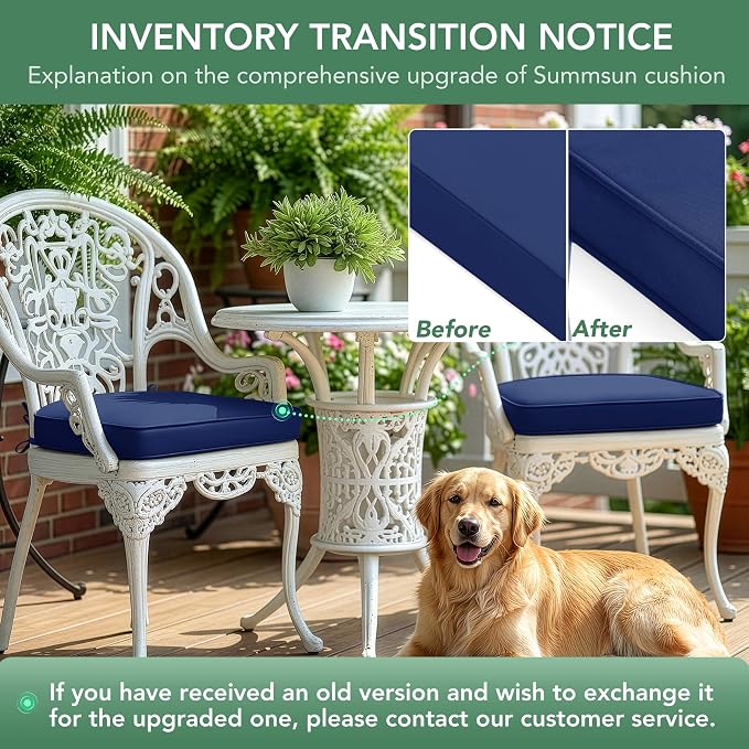 Outdoor Chair Cushions Set of 4: Waterproof & Fade Resistant Patio Furniture - Image 9