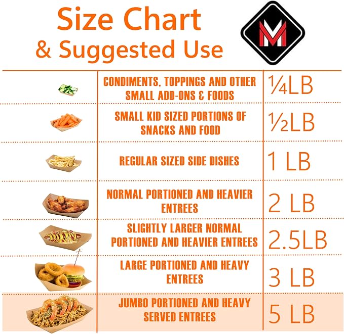 Mr Miracle Paper Food Trays, Kraft Paper. Extra Large. 50 Pack, Disposable - Image 7