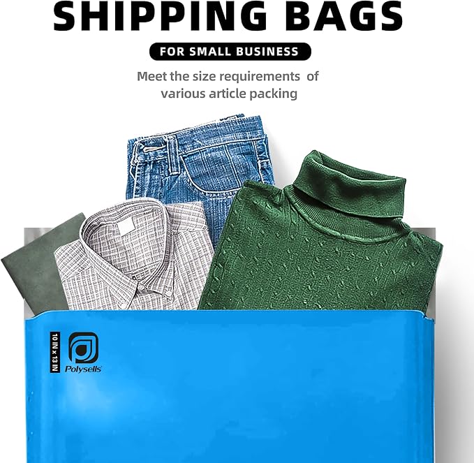 POLYSELLS 500 pcs 10x13 Inches Blue Poly Mailers Shipping Envelopes, Strong - Image 6