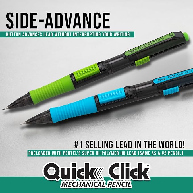 Pentel Quick Click POP Mechanical Pencil, Includes Refill Lead and Erasers - Image 3