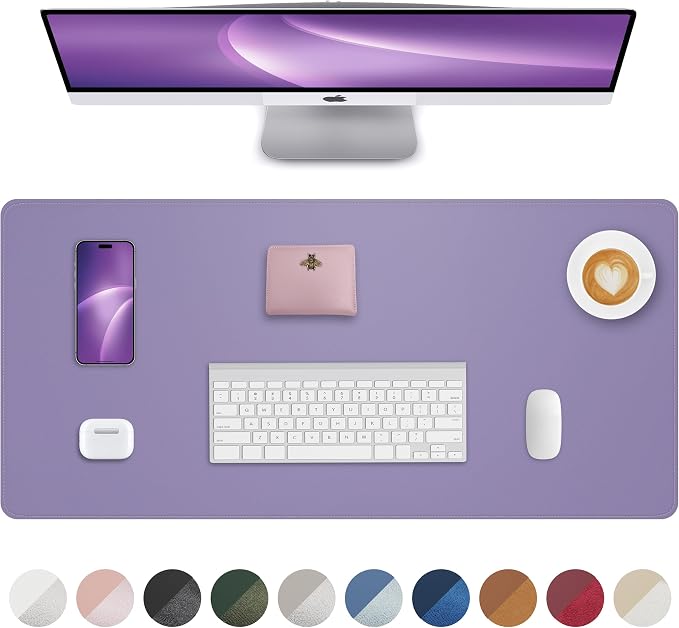Leather Desk Pad Protector, Mouse Pad, Non-Slip PU Leather Desk Blotter by AFIING